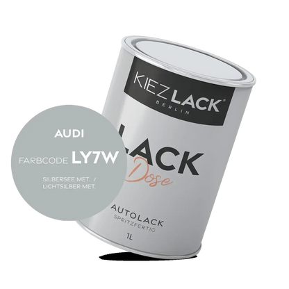 Kiezlack 1K Autolack Lackdose Basislack spritzfertig AUDI LY7W SILBERSEE MET.