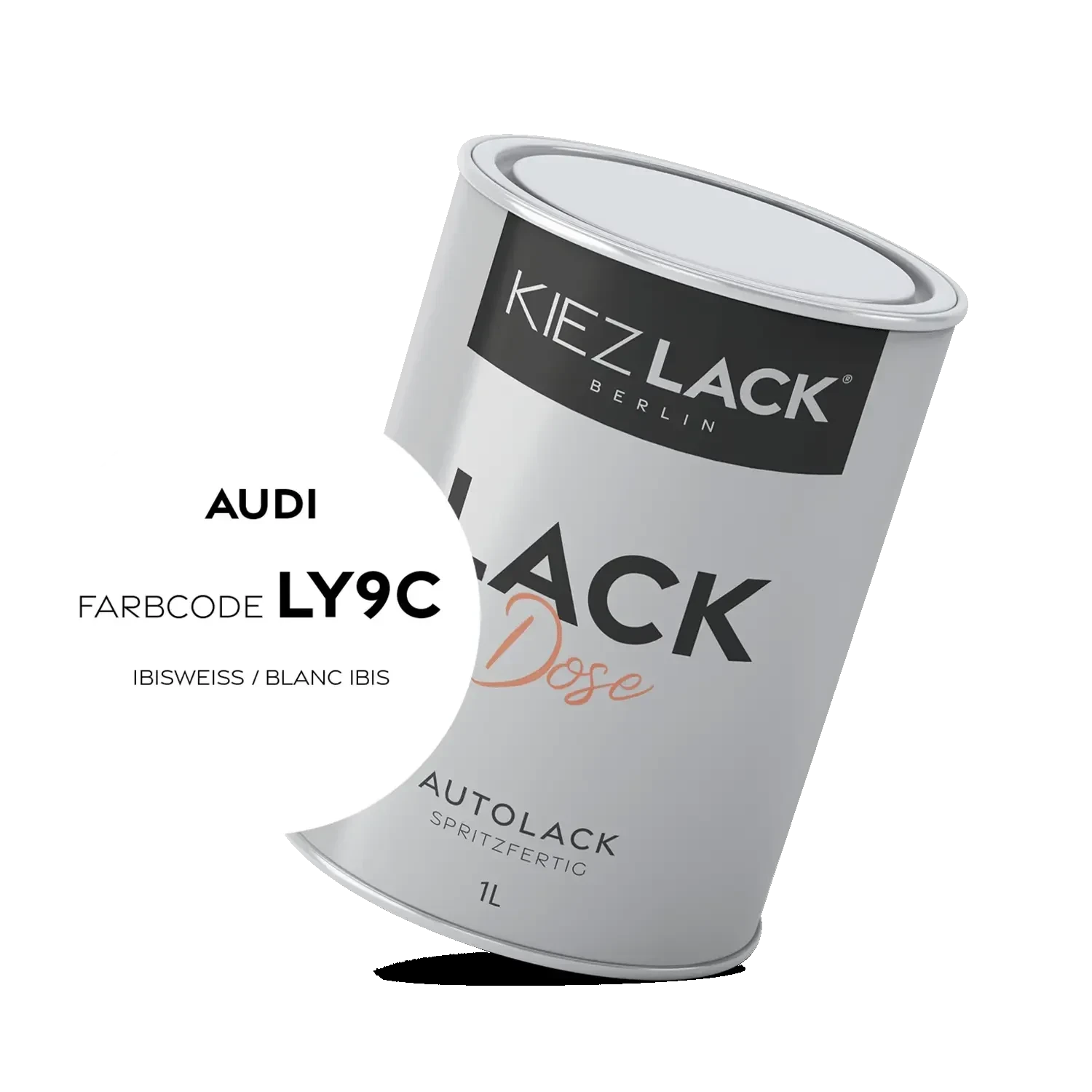 Kiezlack 1K Autolack Lackdose Basislack spritzfertig AUDI LY9C IBISWEISS