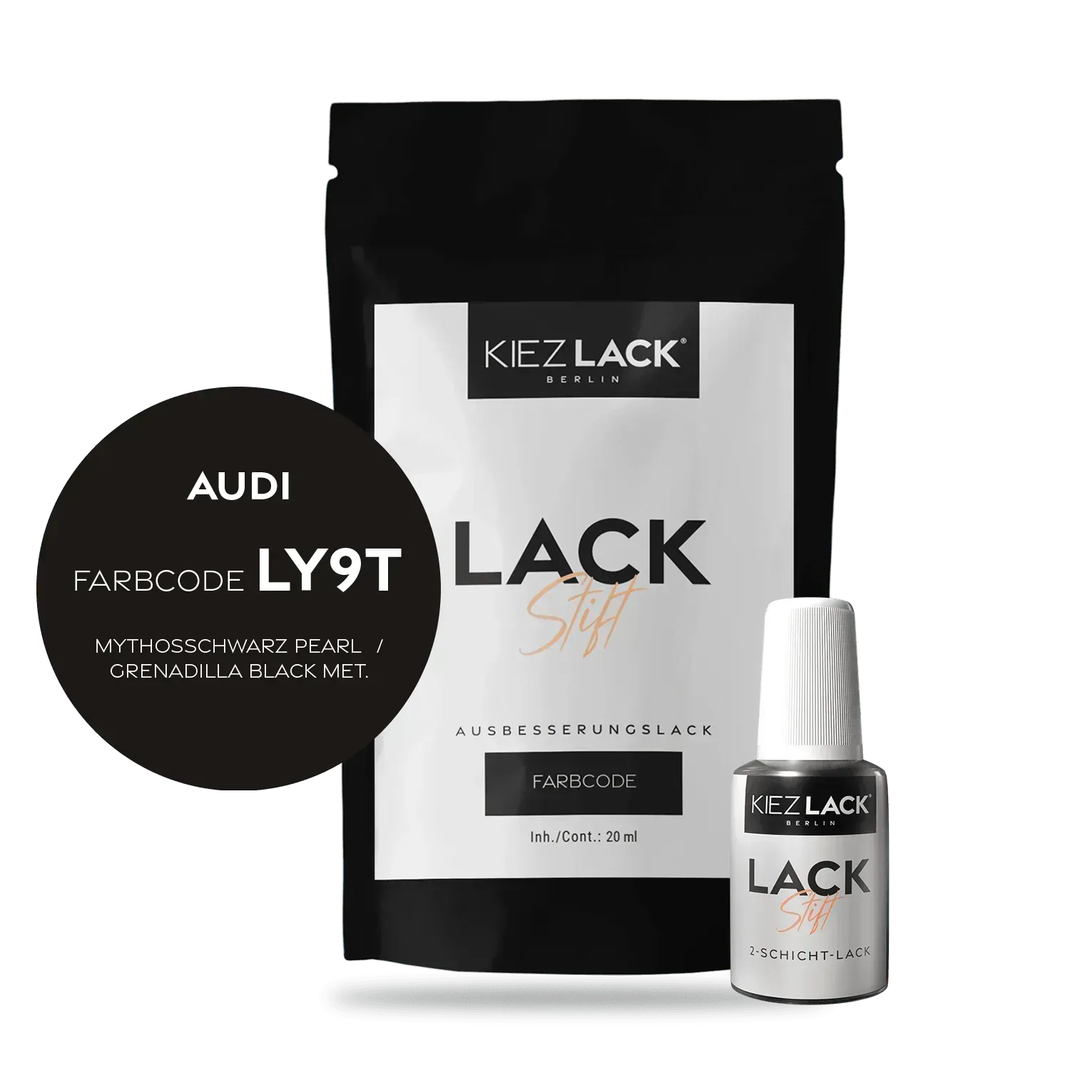 Autolack Lackstift AUDI LY9T MYTHOSSCHWARZ PEARL - Kiezlack