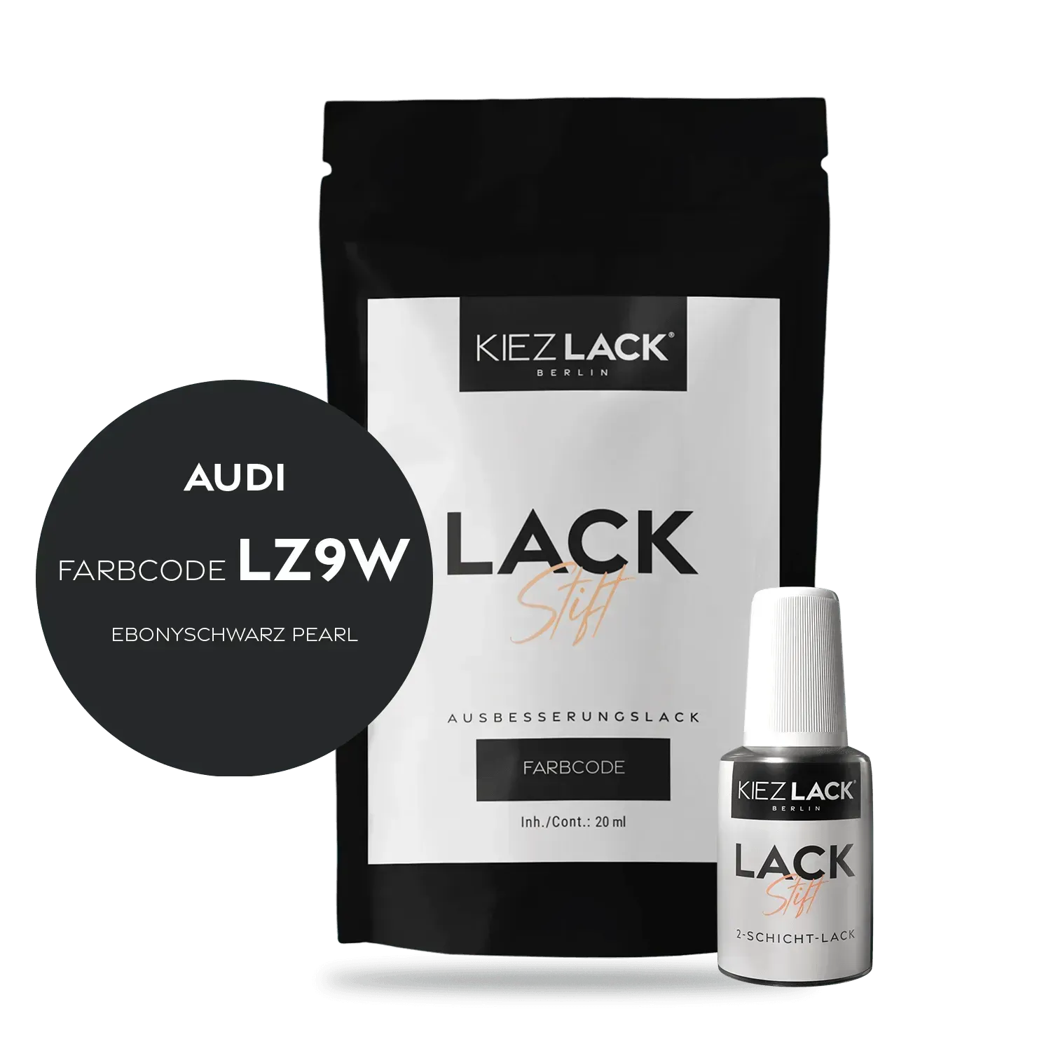 Autolack Lackstift AUDI LZ9W EBONYSCHWARZ PEARL - Kiezlack