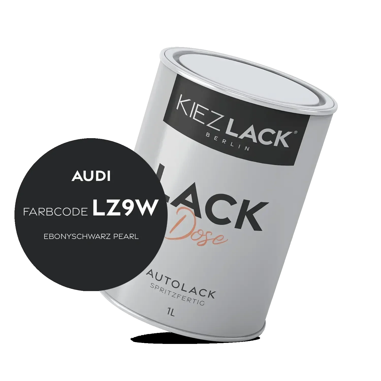 Kiezlack 1K Autolack Lackdose Basislack spritzfertig AUDI LZ9W EBONYSCHWARZ PEARL