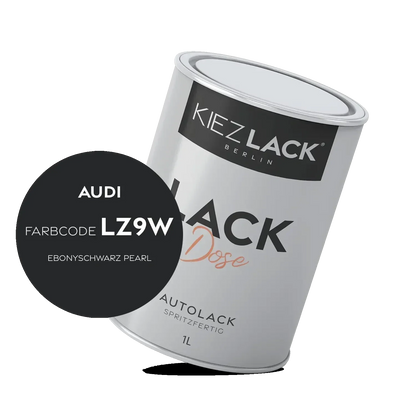 Kiezlack 1K Autolack Lackdose Basislack spritzfertig AUDI LZ9W EBONYSCHWARZ PEARL