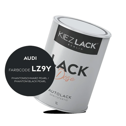 Kiezlack 1K Autolack Lackdose Basislack spritzfertig AUDI LZ9Y PHANTOMSCHWARZ PEARL