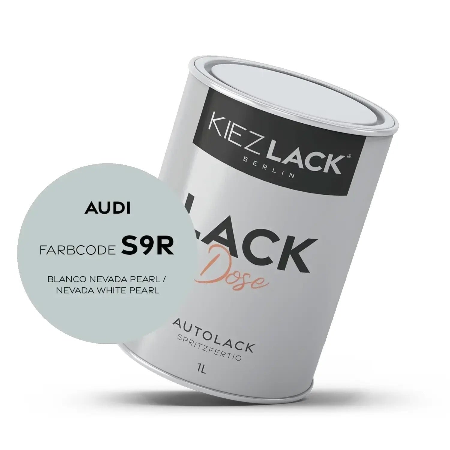 Kiezlack 1K Autolack Lackdose Basislack spritzfertig AUDI S9R BLANCO NEVADA PEARL