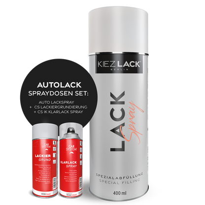 Kiezlack Lackspray + Grundierung + Klarlack Autolack Spraydose INDIVIDUELLER FARBCODE
