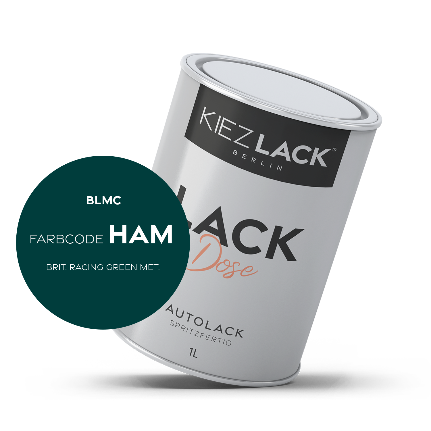 Kiezlack 1K Autolack Lackdose Basislack spritzfertig BLMC HAM BRIT. RACING GREEN MET.