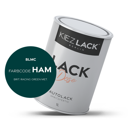 Kiezlack 1K Autolack Lackdose Basislack spritzfertig BLMC HAM BRIT. RACING GREEN MET.