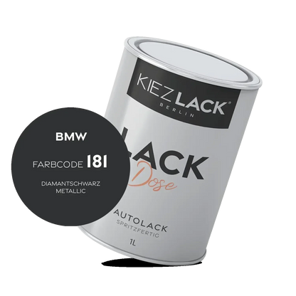 Kiezlack 1K Autolack Lackdose Basislack spritzfertig BMW 181 DIAMANTSCHWARZ Metallic