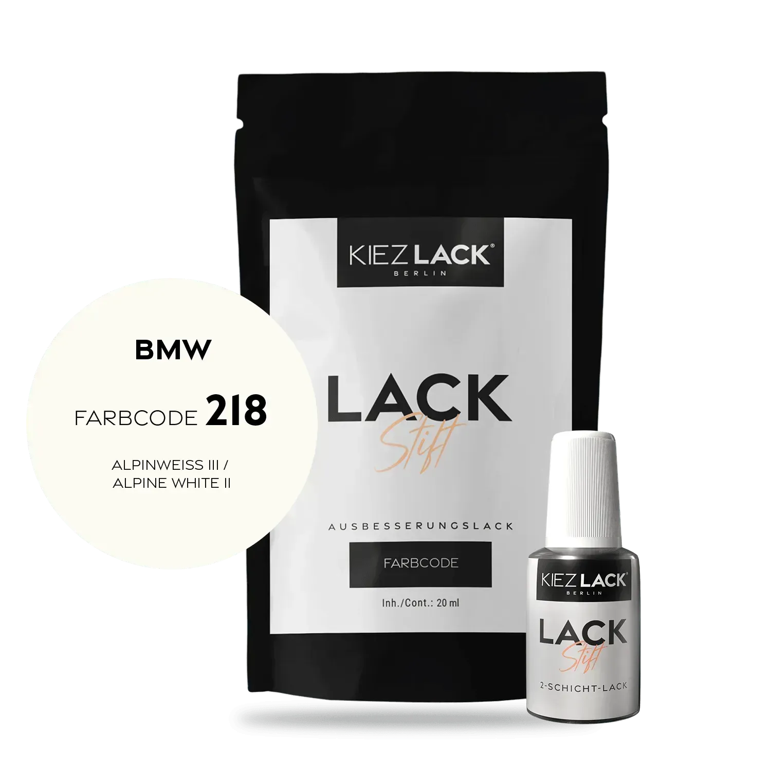 Autolack Lackstift BMW 218 ALPINWEISS III - Kiezlack