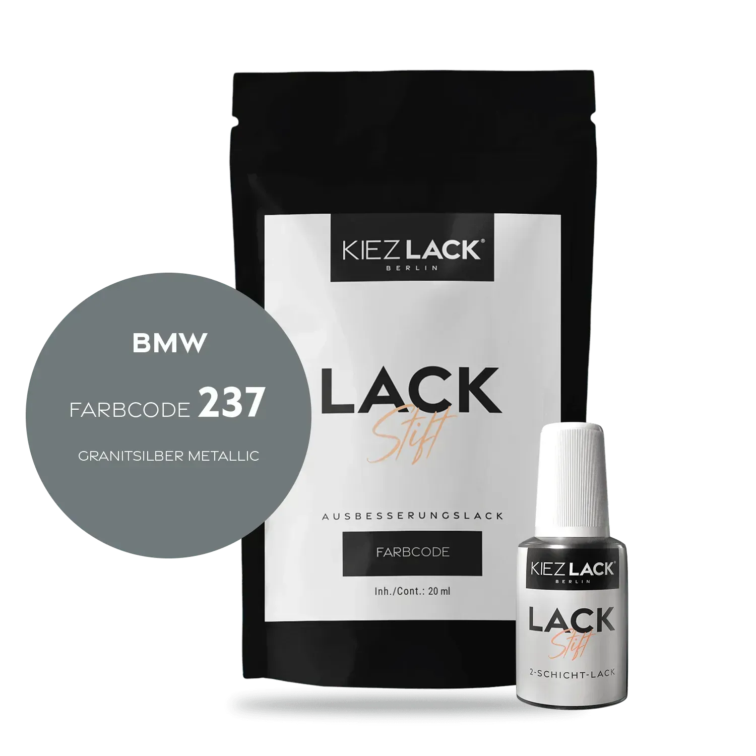 Autolack Lackstift BMW 237 GRANITSILBER Metallic - Kiezlack