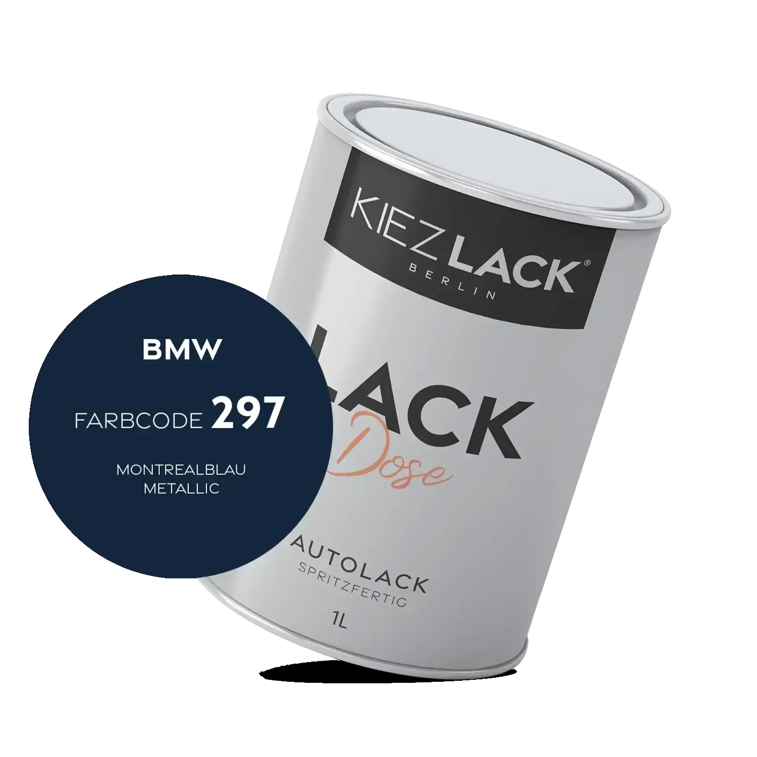 Kiezlack 1K Autolack Lackdose Basislack spritzfertig BMW 297 MONTREALBLAU Metallic
