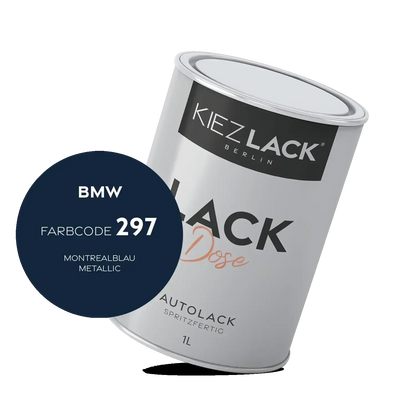 Kiezlack 1K Autolack Lackdose Basislack spritzfertig BMW 297 MONTREALBLAU Metallic