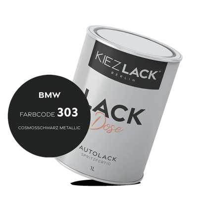 Kiezlack 1K Autolack Lackdose Basislack spritzfertig BMW 303 COSMOSSCHWARZ Metallic