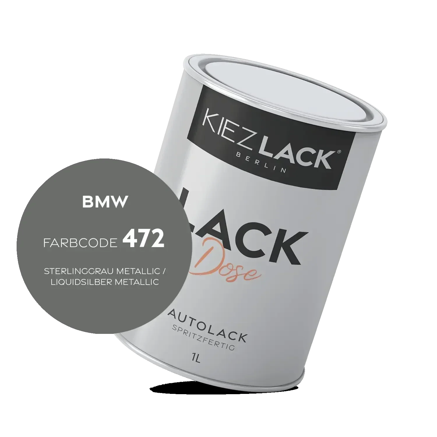 Kiezlack 1K Autolack Lackdose Basislack spritzfertig BMW 472 STERLINGGRAU Metallic