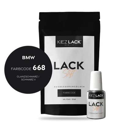 Autolack Lackstift BMW 668 GLANZSCHWARZ - Kiezlack