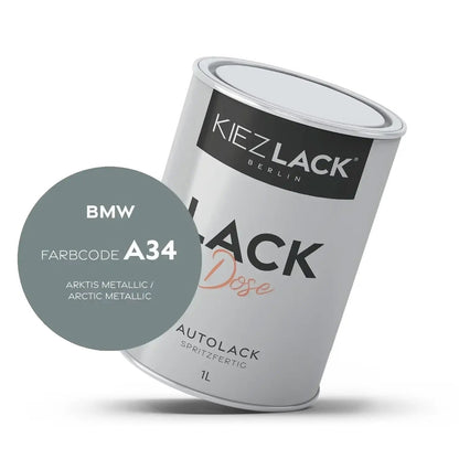 Kiezlack 1K Autolack Lackdose Basislack spritzfertig BMW A34 ARKTIS Metallic