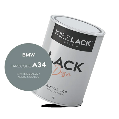 Kiezlack 1K Autolack Lackdose Basislack spritzfertig BMW A34 ARKTIS Metallic