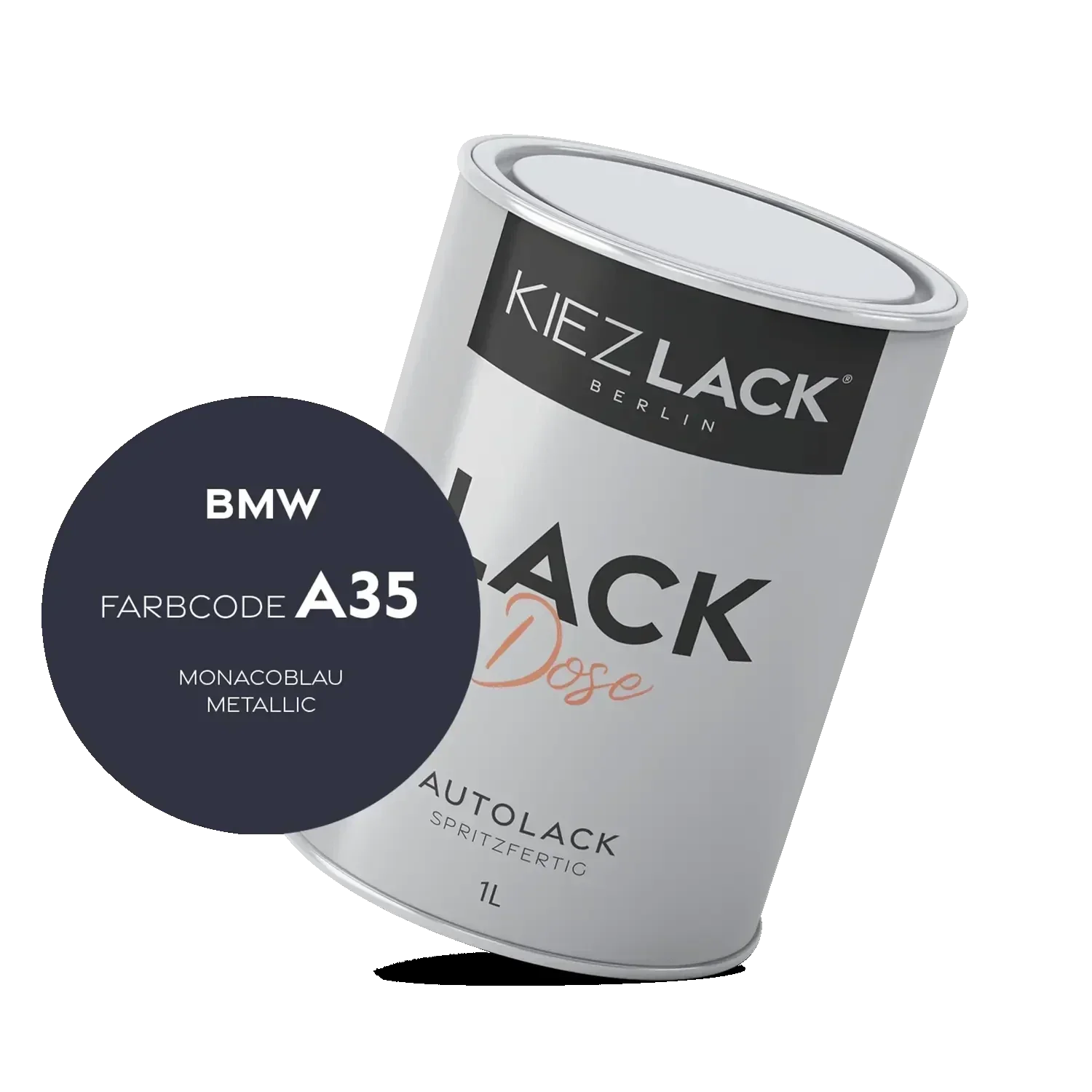 Kiezlack 1K Autolack Lackdose Basislack spritzfertig BMW A35 MONACOBLAU Metallic