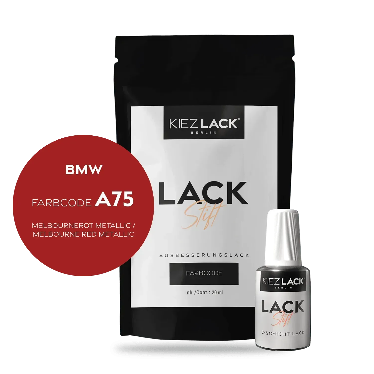 Autolack Lackstift BMW A75 MELBOURNEROT Metallic - Kiezlack