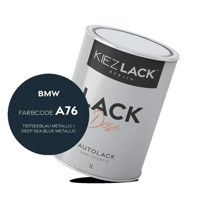 Kiezlack 1K Autolack Lackdose Basislack spritzfertig BMW A76 TIEFSEEBLAU Metallic