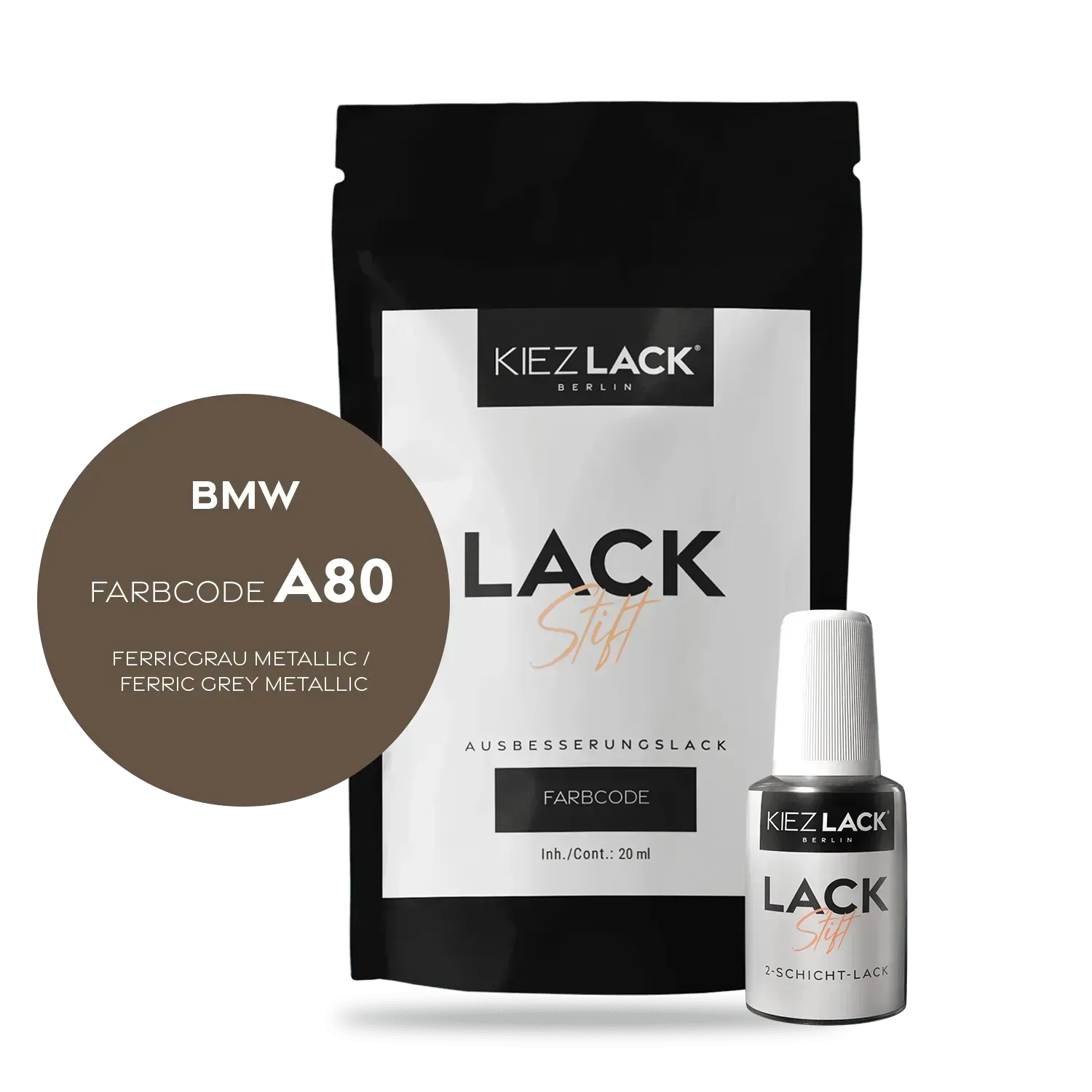 Autolack Lackstift BMW A80 FERRICGRAU Metallic - Kiezlack