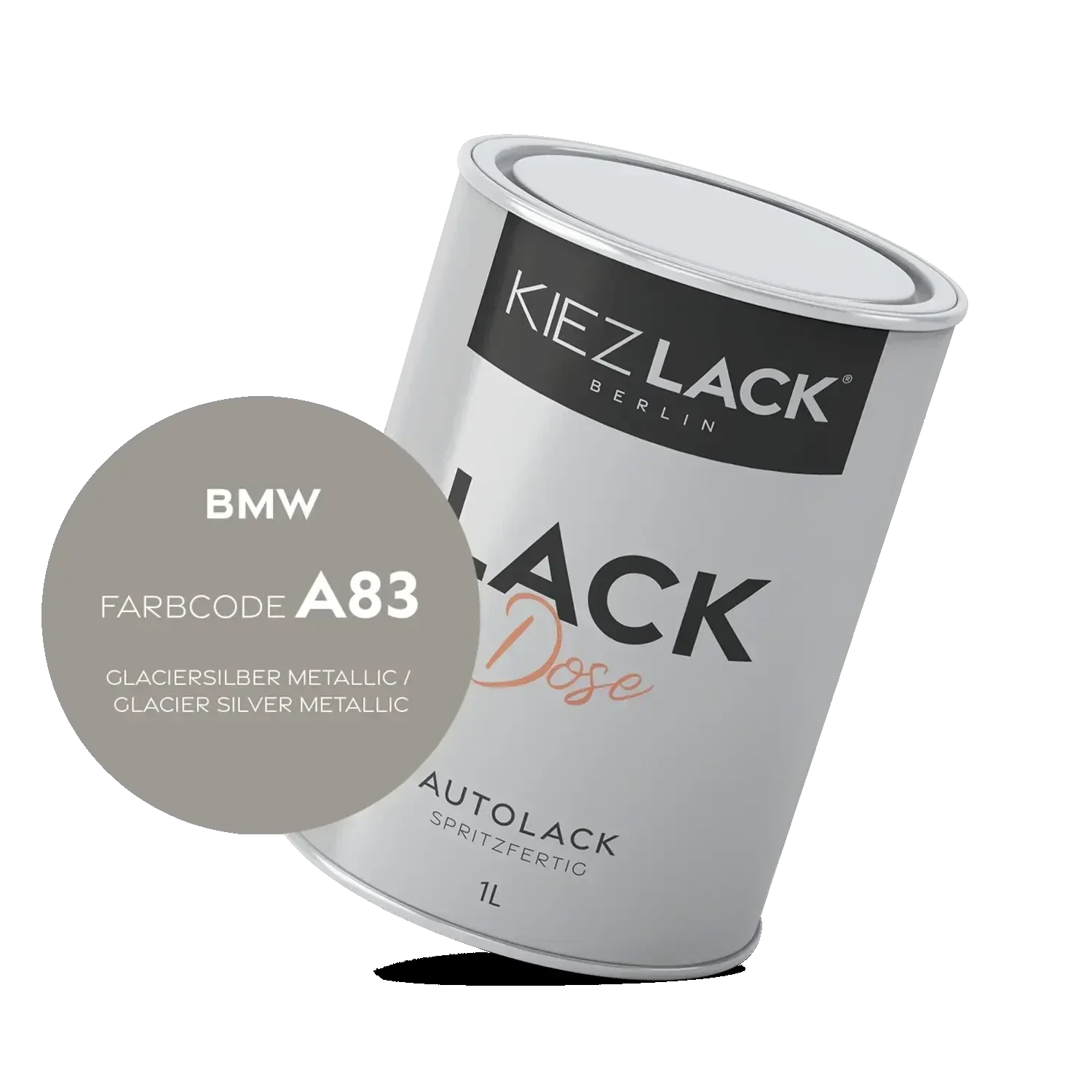 Kiezlack 1K Autolack Lackdose Basislack spritzfertig BMW A83 GLACIERSILBER Metallic