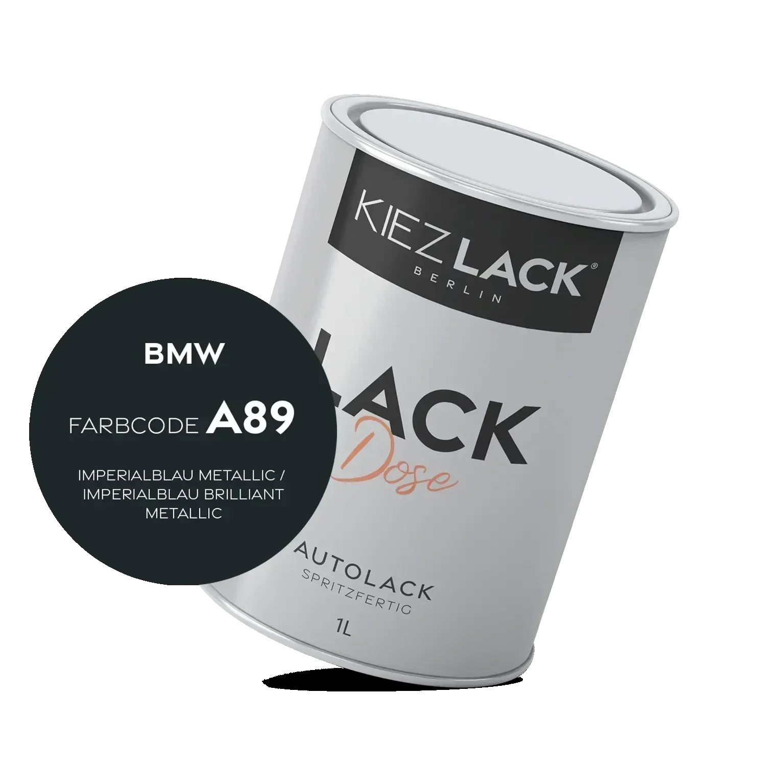 Kiezlack 1K Autolack Lackdose Basislack spritzfertig BMW A89 IMPERIALBLAU Metallic
