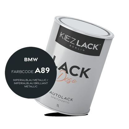 Kiezlack 1K Autolack Lackdose Basislack spritzfertig BMW A89 IMPERIALBLAU Metallic
