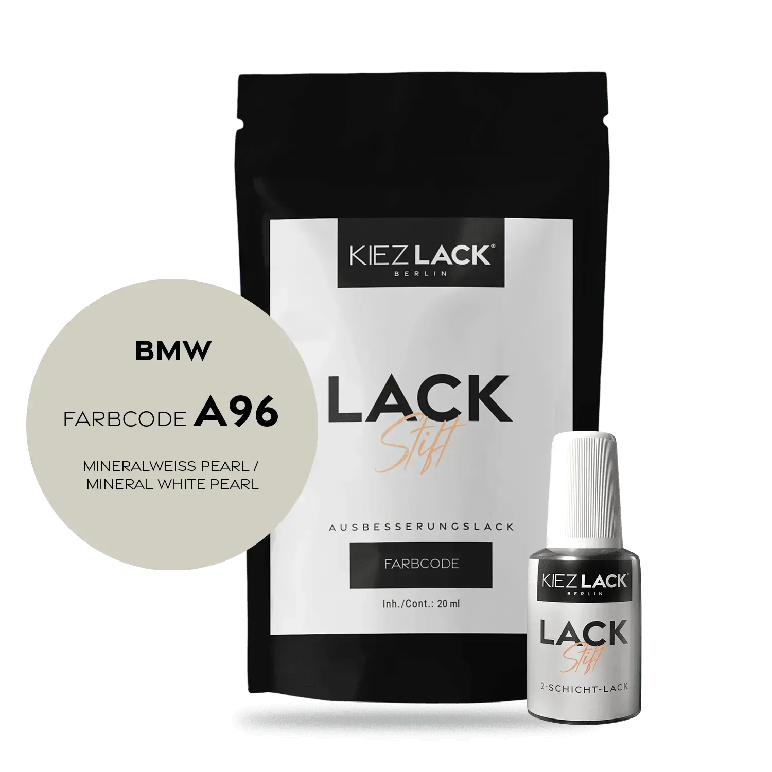 Autolack Lackstift BMW A96 MINERALWEISS PEARL - Kiezlack