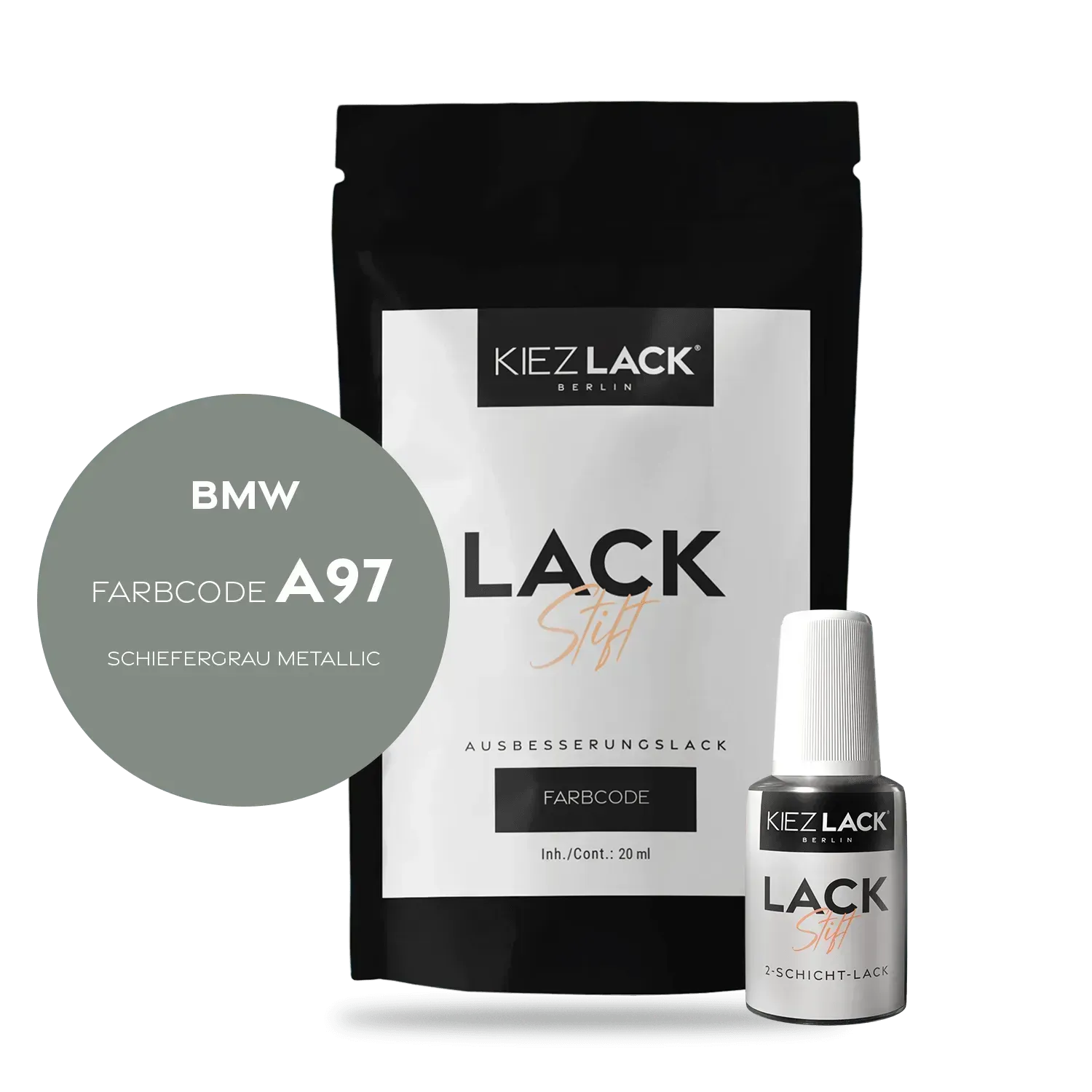 Autolack Lackstift BMW A97 SCHIEFERGRAU Metallic - Kiezlack