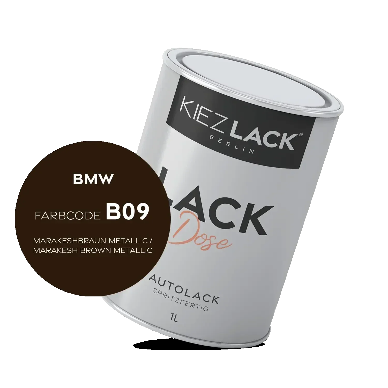 Kiezlack 1K Autolack Lackdose Basislack spritzfertig BMW B09 MARAKESHBRAUN Metallic