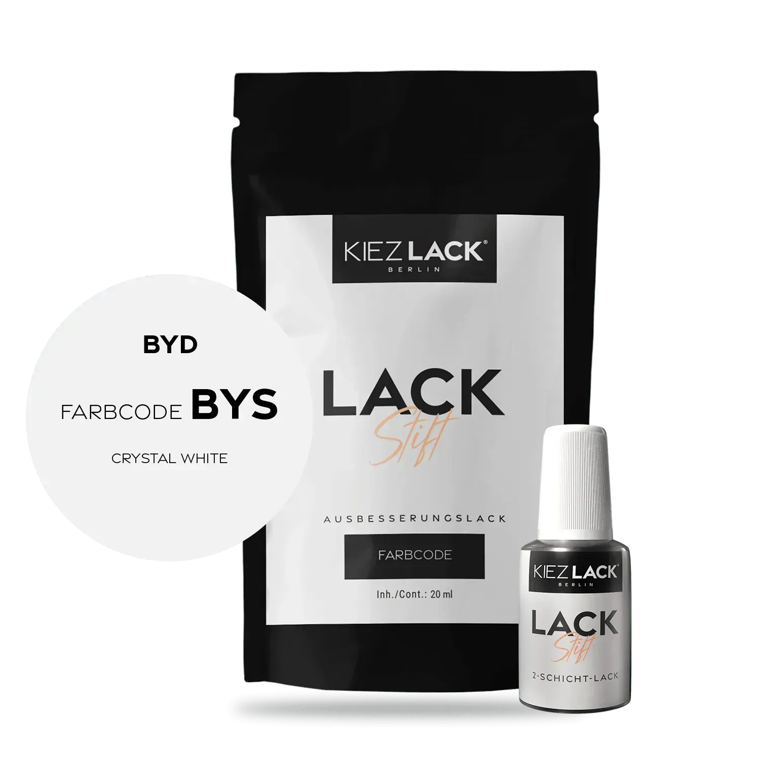 Autolack Lackstift BYD BYS CRYSTAL WHITE - Kiezlack