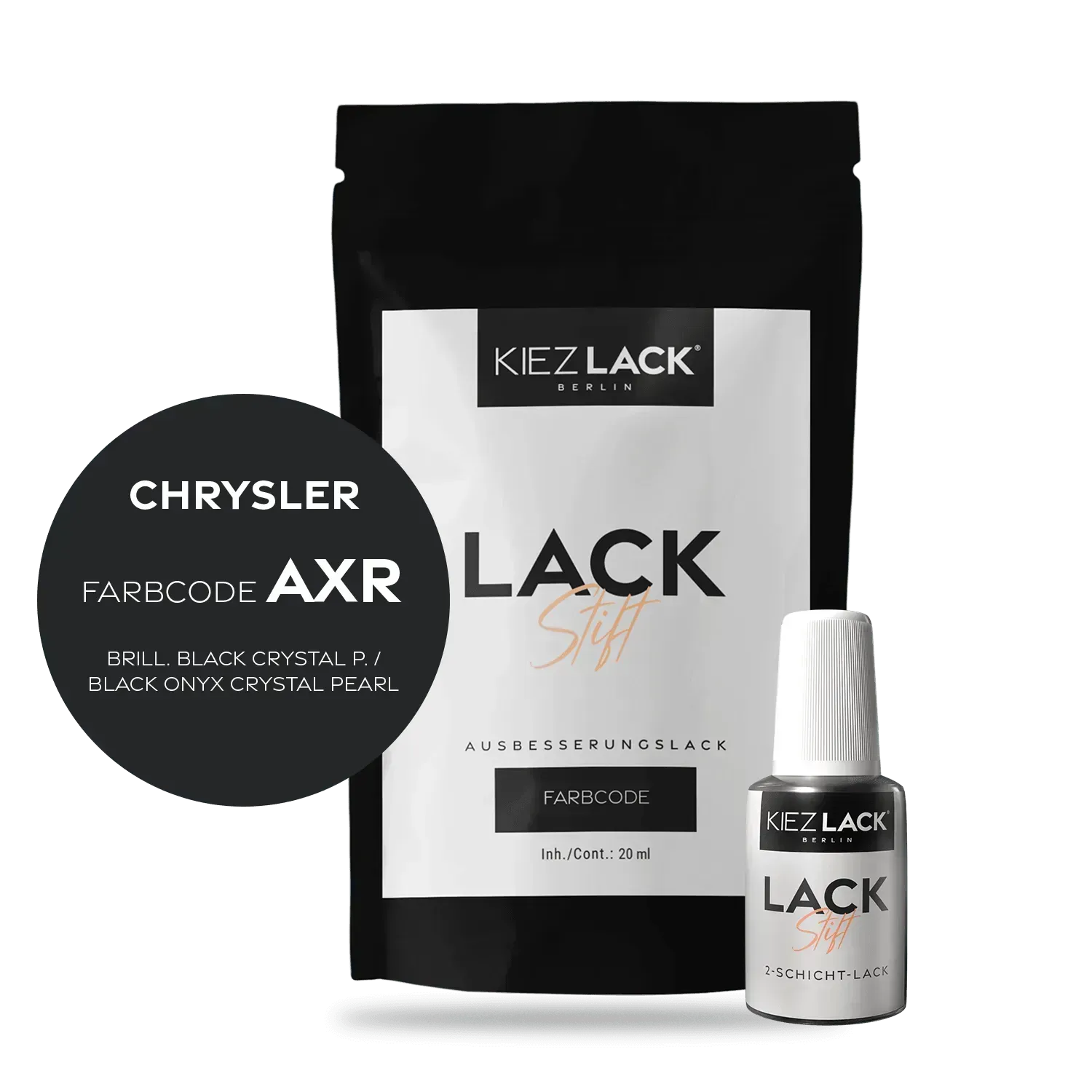 Autolack Lackstift CHRYSLER AXR BRILL. BLACK CRYSTAL P. - Kiezlack