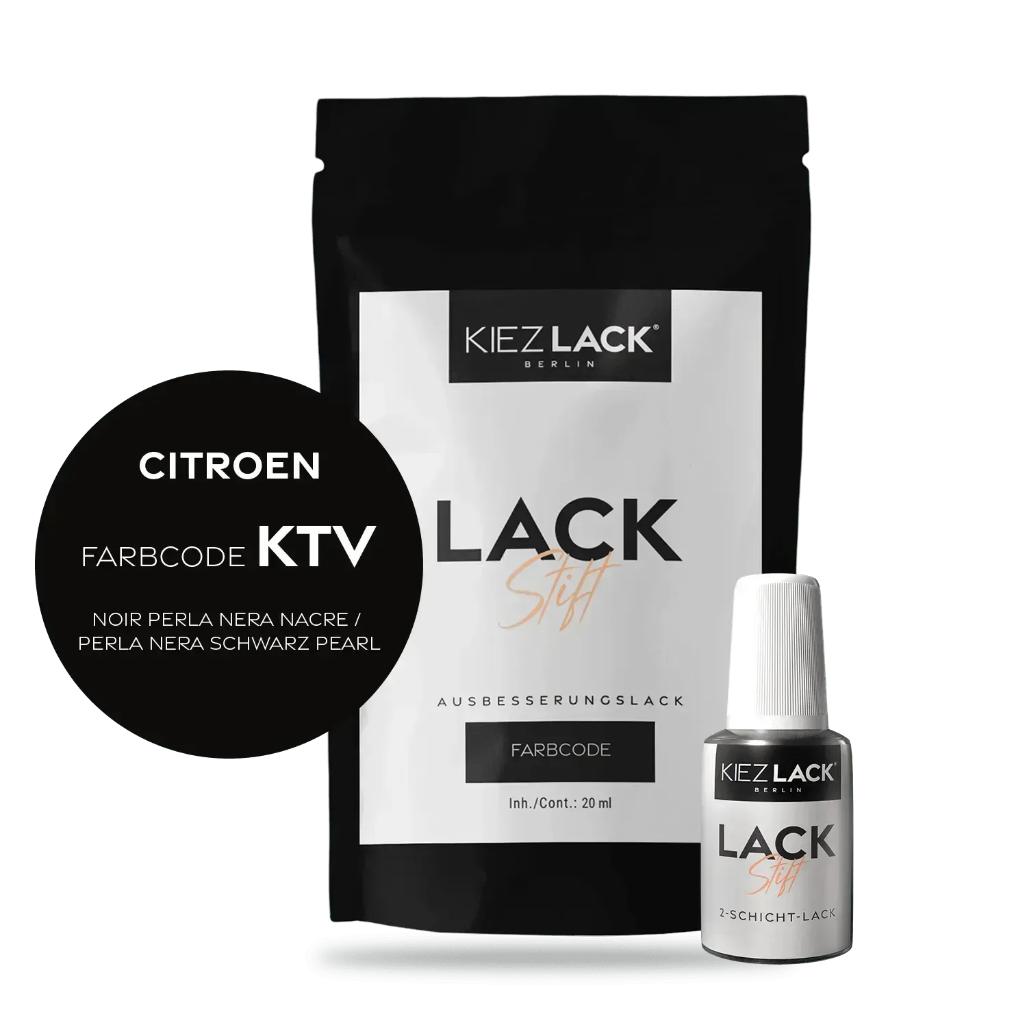 Autolack Lackstift CITROEN KTV NOIR PERLA NERA NACRE - Kiezlack