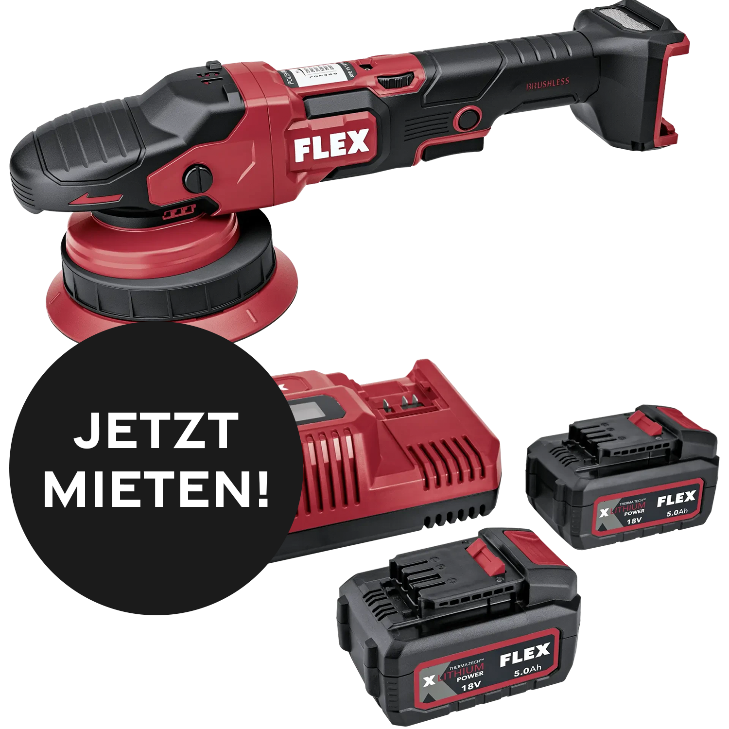 Kiezlack MIETGERÄT Exzenterpoliermaschine FLEX Akkubetrieben