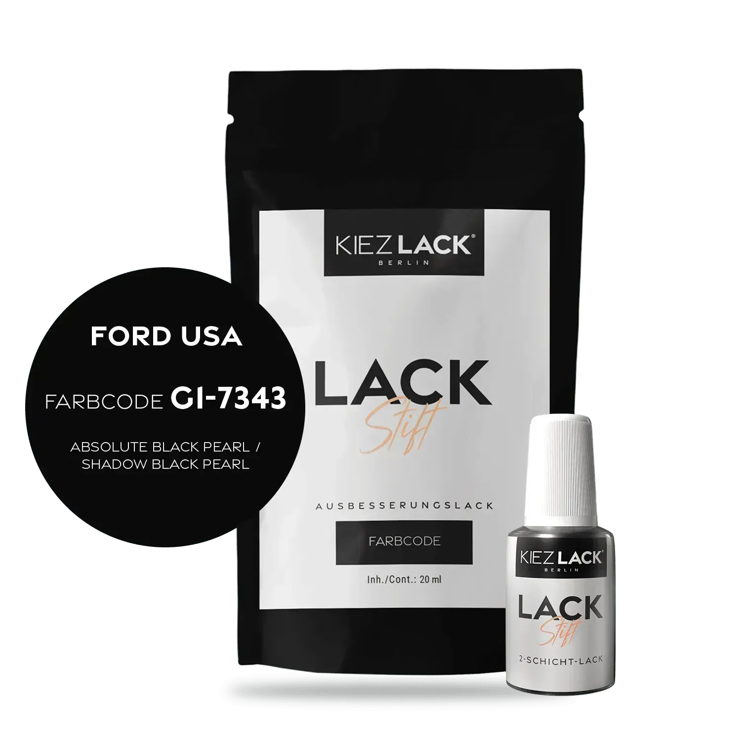 Autolack Lackstift FORD USA G1-7343 ABSOLUTE BLACK PEARL - Kiezlack