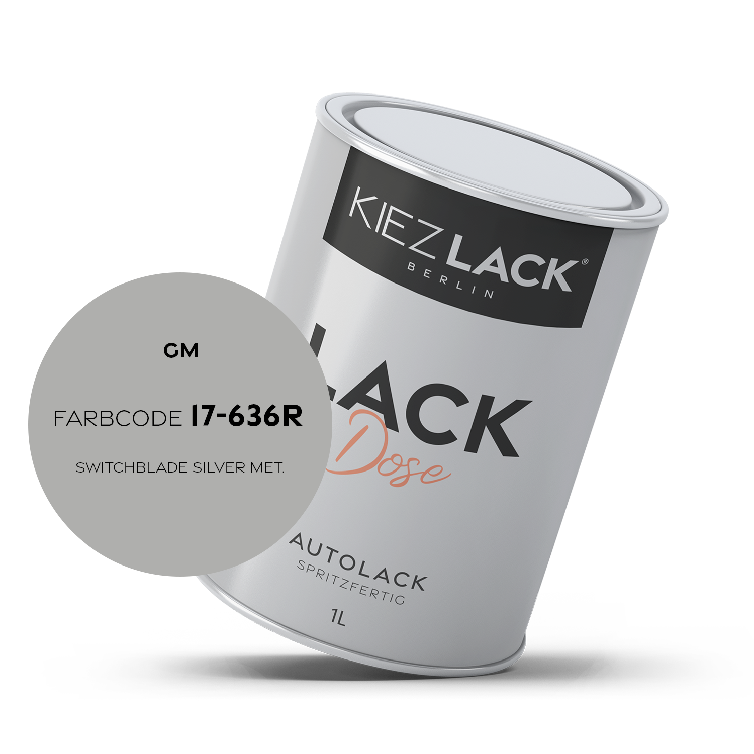 Kiezlack 1K Autolack Lackdose Basislack spritzfertig GM 17-636R SWITCHBLADE SILVER MET.