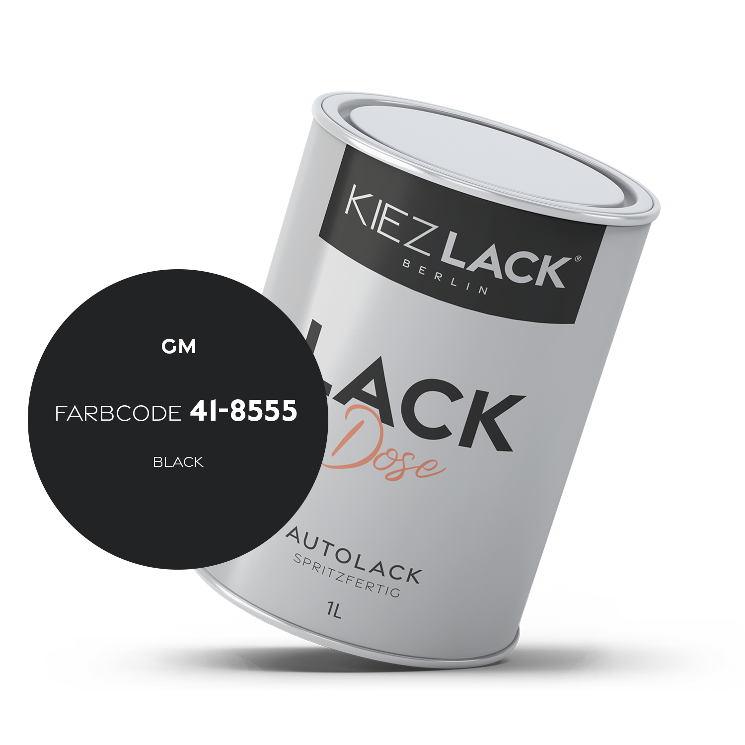 Kiezlack 1K Autolack Lackdose Basislack spritzfertig GM 41-8555 BLACK
