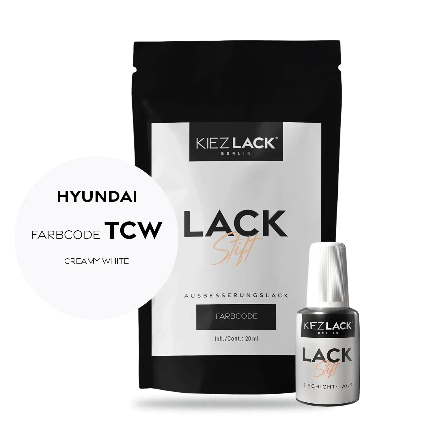 Autolack Lackstift HYUNDAI TCW CREAMY WHITE - Kiezlack