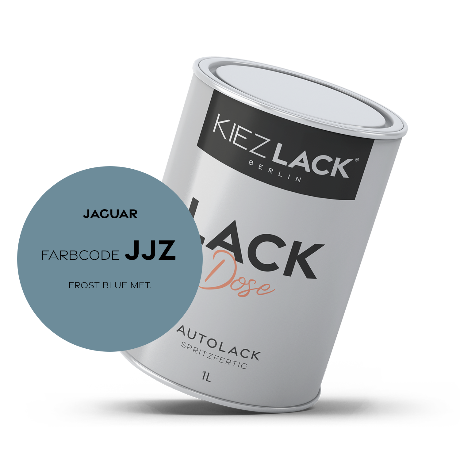 Kiezlack 1K Autolack Lackdose Basislack spritzfertig JAGUAR JJZ FROST BLUE MET.
