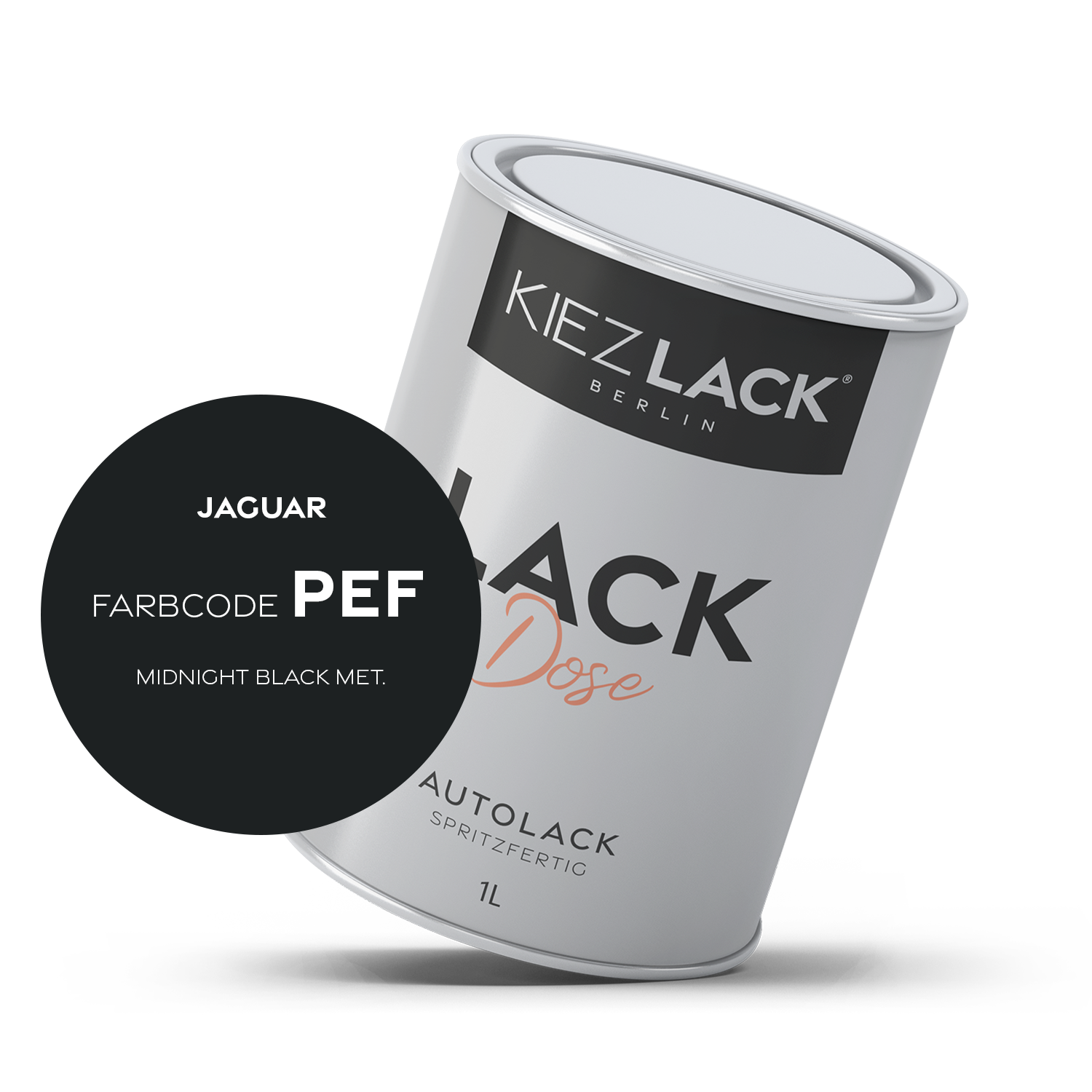 Kiezlack 1K Autolack Lackdose Basislack spritzfertig JAGUAR PEF MIDNIGHT BLACK MET.