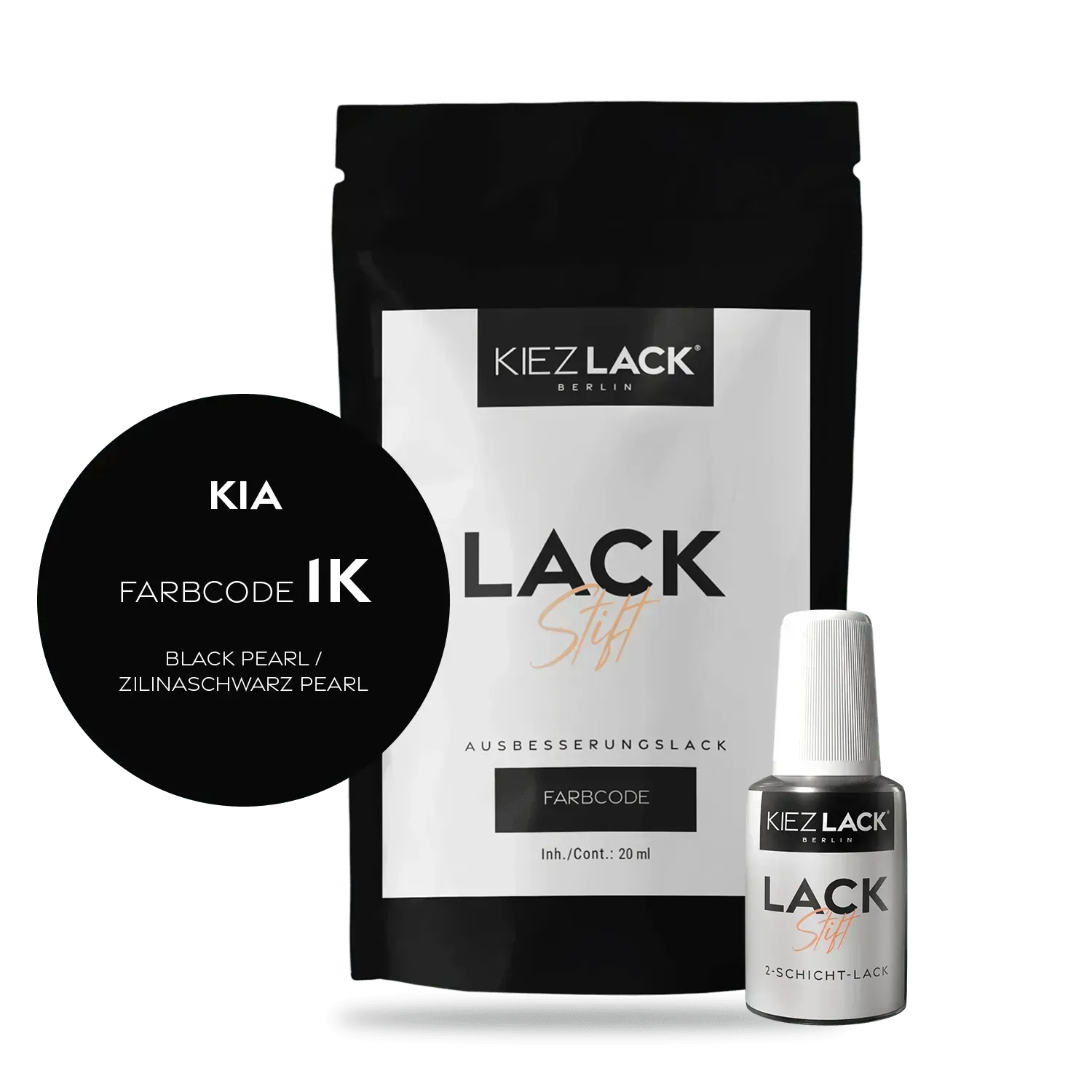 Autolack Lackstift KIA 1K BLACK PEARL - Kiezlack