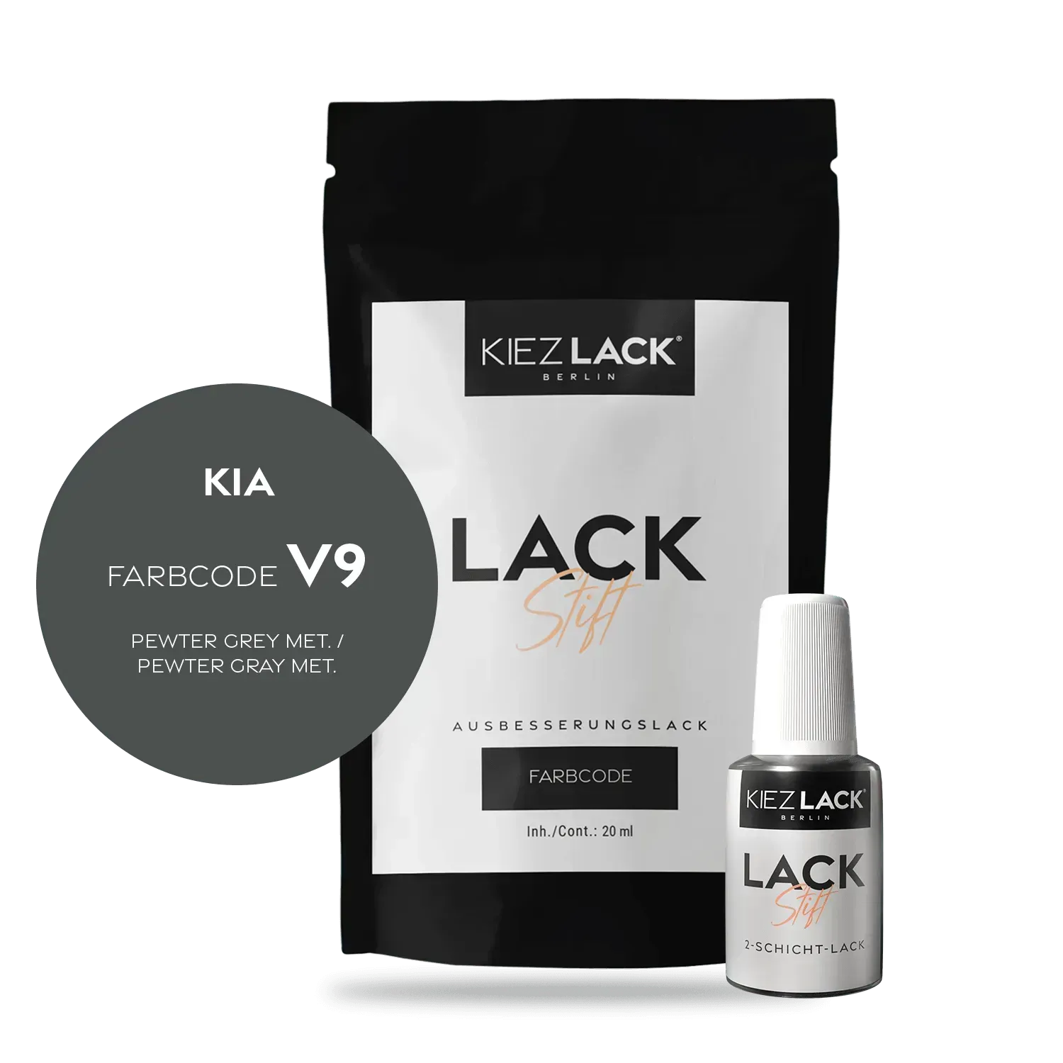 Autolack Lackstift KIA V9 PEWTER GREY MET. - Kiezlack