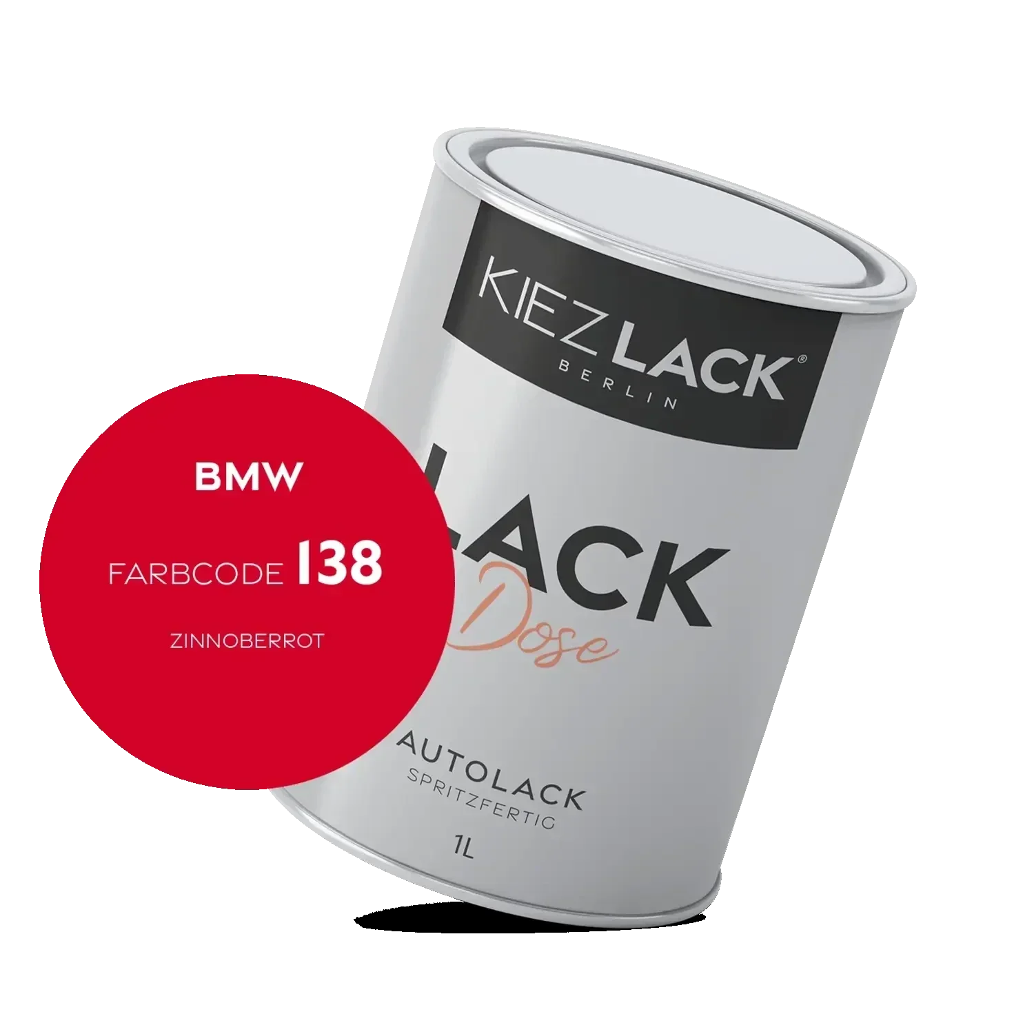Kiezlack 1K Autolack Lackdose Basislack spritzfertig BMW 138 ZINNOBERROT