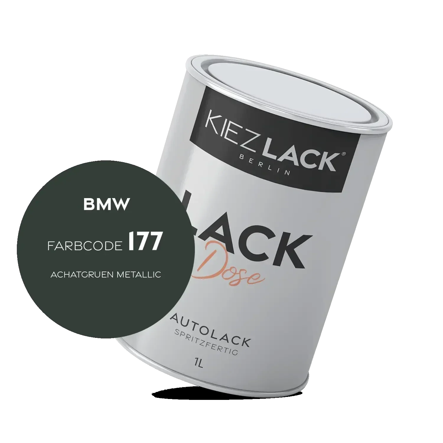 Kiezlack 1K Autolack Lackdose Basislack spritzfertig BMW 177 ACHATGRUEN Metallic