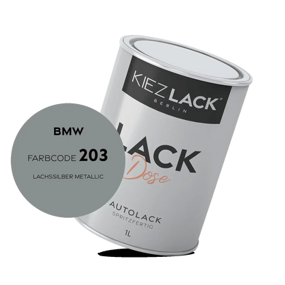 Kiezlack 1K Autolack Lackdose Basislack spritzfertig BMW 203 LACHSSILBER Metallic