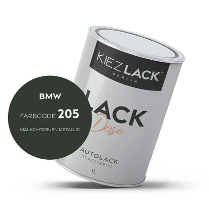 Kiezlack 1K Autolack Lackdose Basislack spritzfertig BMW 205 MALACHITGRUEN Metallic