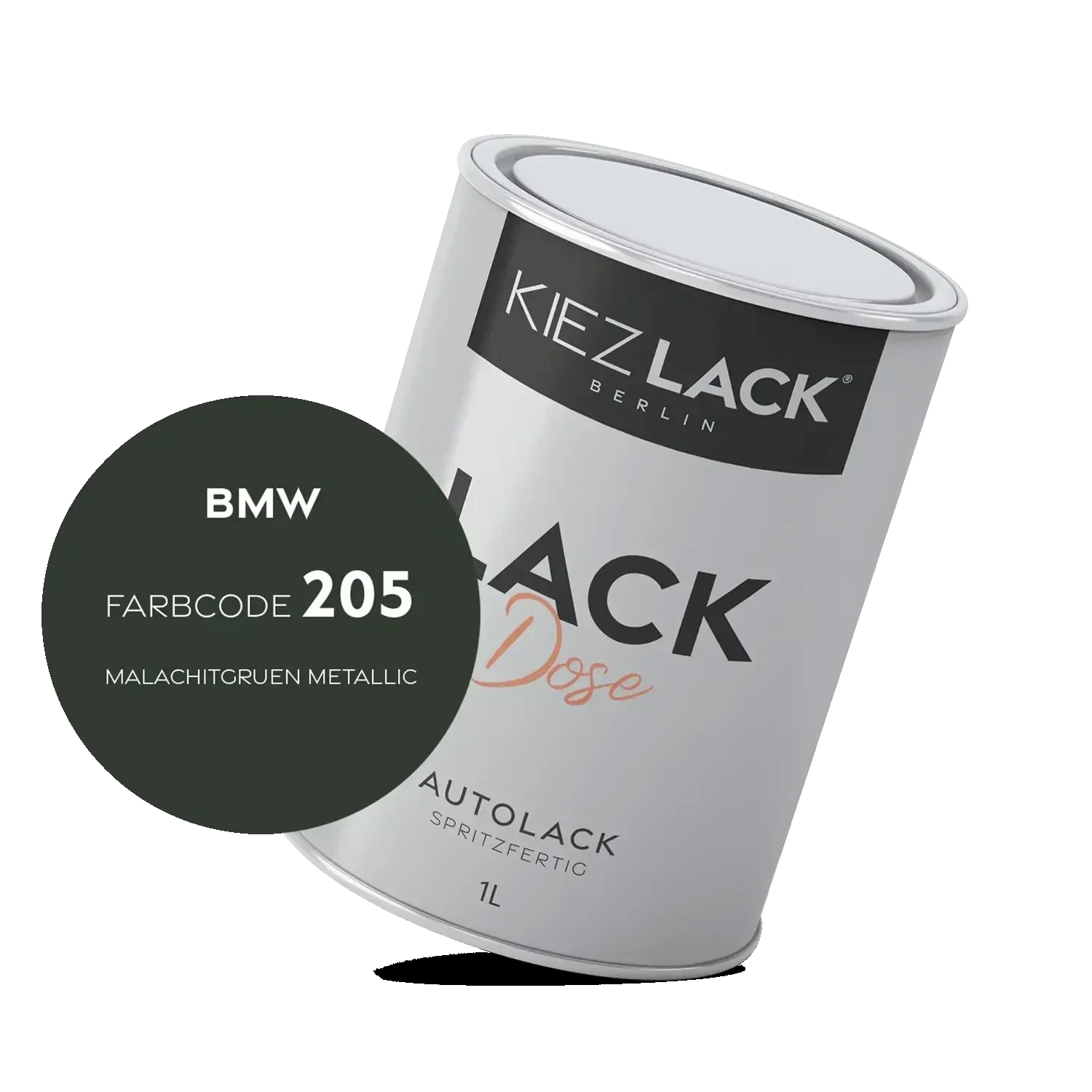 Kiezlack 1K Autolack Lackdose Basislack spritzfertig BMW 205 MALACHITGRUEN Metallic