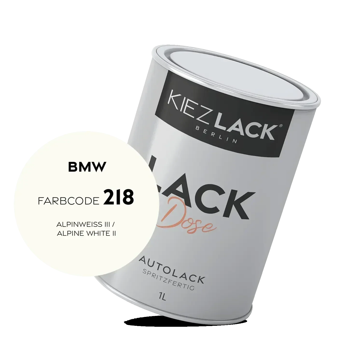 Kiezlack 1K Autolack Lackdose Basislack spritzfertig BMW 218 ALPINWEISS III