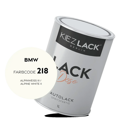 Kiezlack 1K Autolack Lackdose Basislack spritzfertig BMW 218 ALPINWEISS III